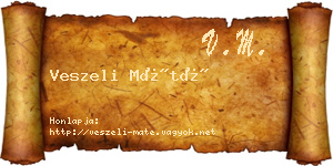 Veszeli Máté névjegykártya